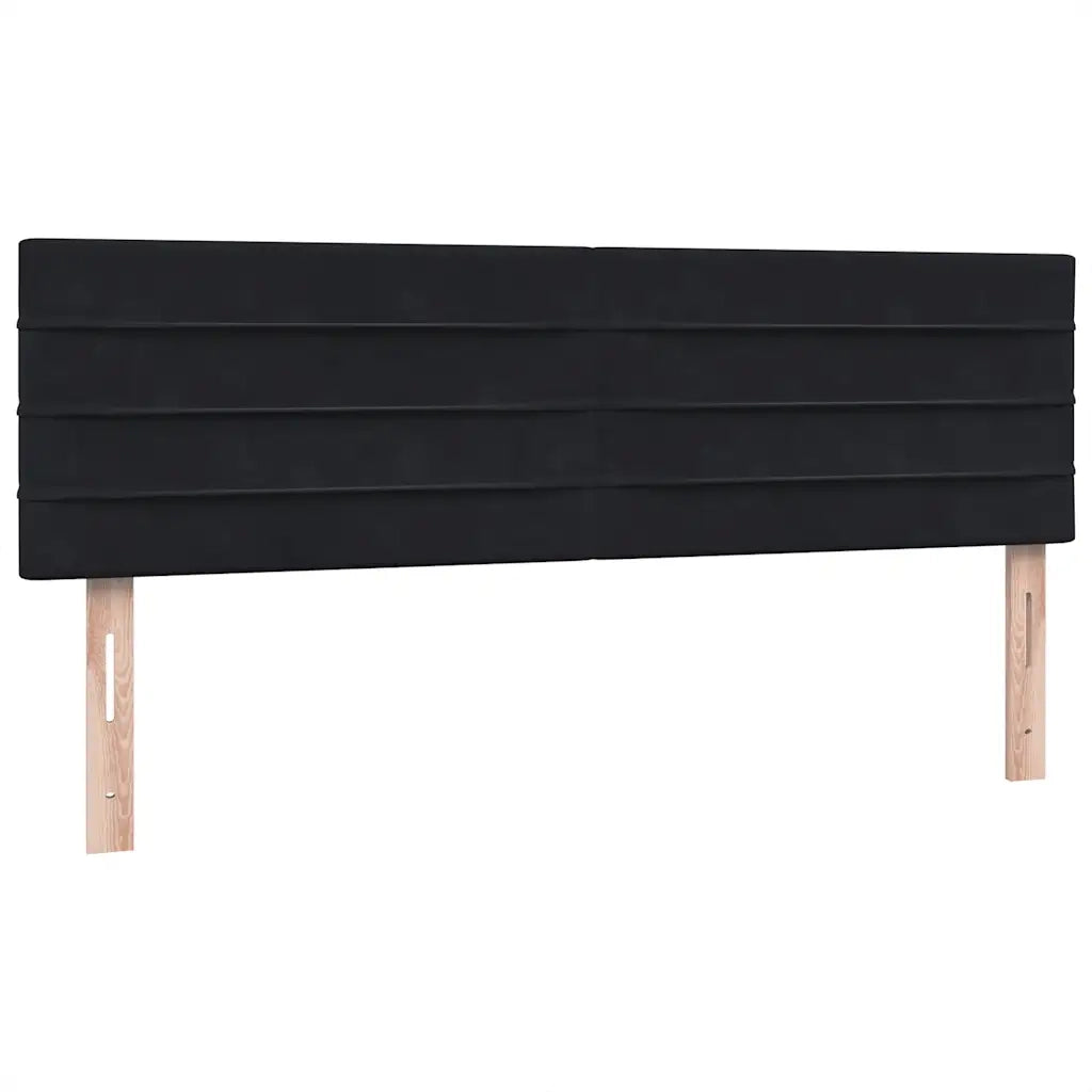 Giroletto a Molle con Materasso Nero 160x210 cm in Velluto