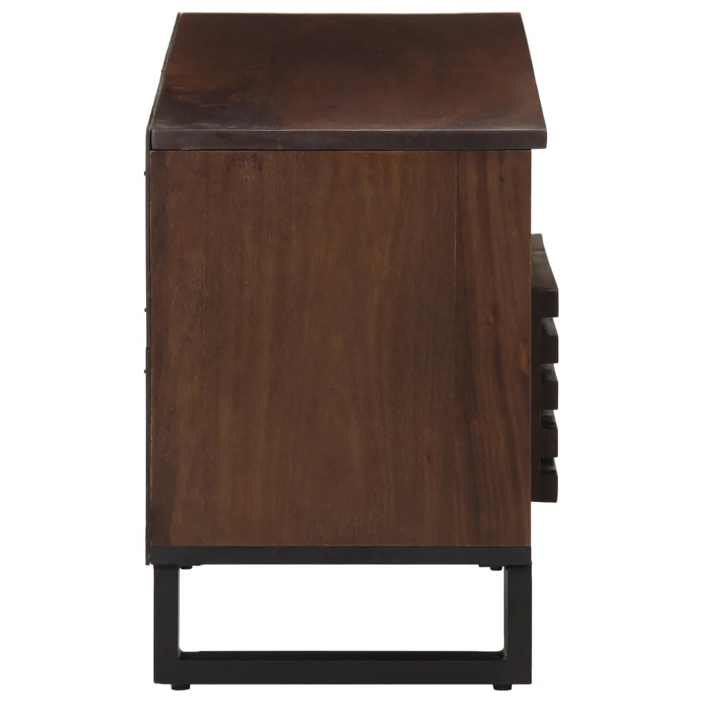 Mobile Porta TV Marrone 100x34x46 cm in Legno di Mango