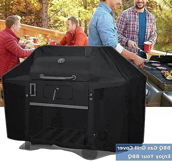 Copertura per barbecue - Impermeabile 132x66x109 CM 420D di alta qualità - Grande copertura per barbecue a gas grill con cinturino - Copertura esterna per barbecue a gas impermeabile e resistente ai raggi UV & agli urti - Nero