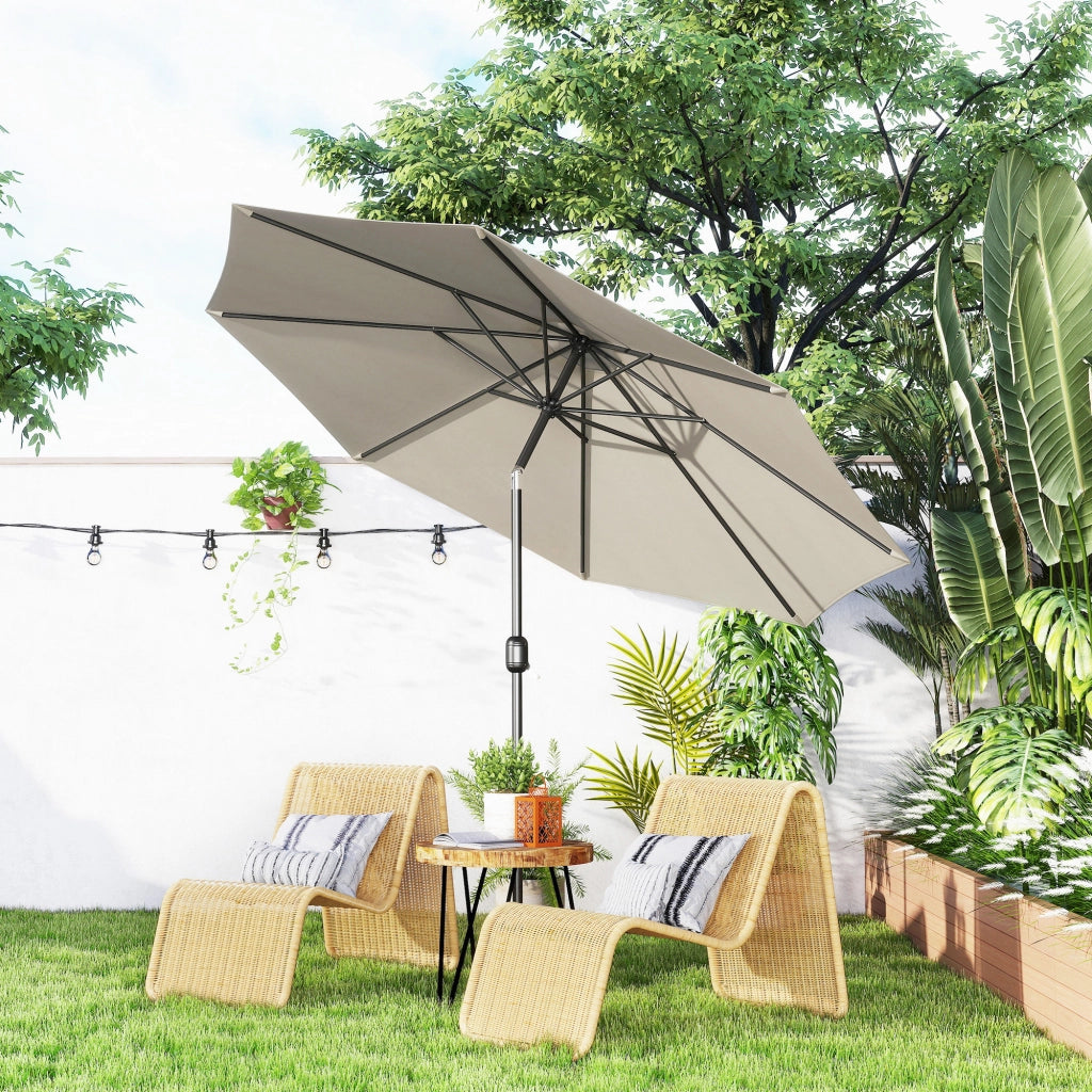 Ombrellone da giardino inclinabile ¨C zephmum ¨C Grigio Chiaro ? 3 m Polyester 180g/m2