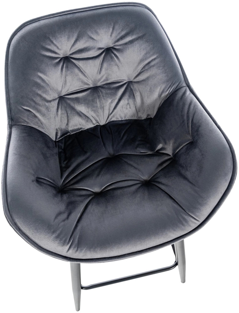 Sgabello da bar Gibson in velluto altezza seduta 76 cm grigio scuro