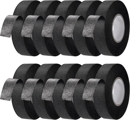 Tessuto di Autoclavatura a 10 Rolli - Nastro di Supporto per Cavi di Alta Qualità - Tappo Acustico - Resistente al Calore - Resistente alle Fiamme - 19 mm x 15 m - Nastro di Tessuto