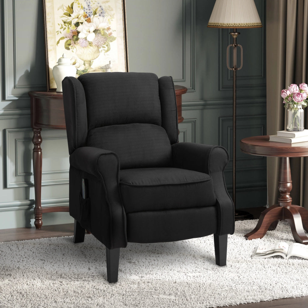 Poltrona Relax Massaggiante Reclinabile con Telecomando, 78x83x101cm, Nero