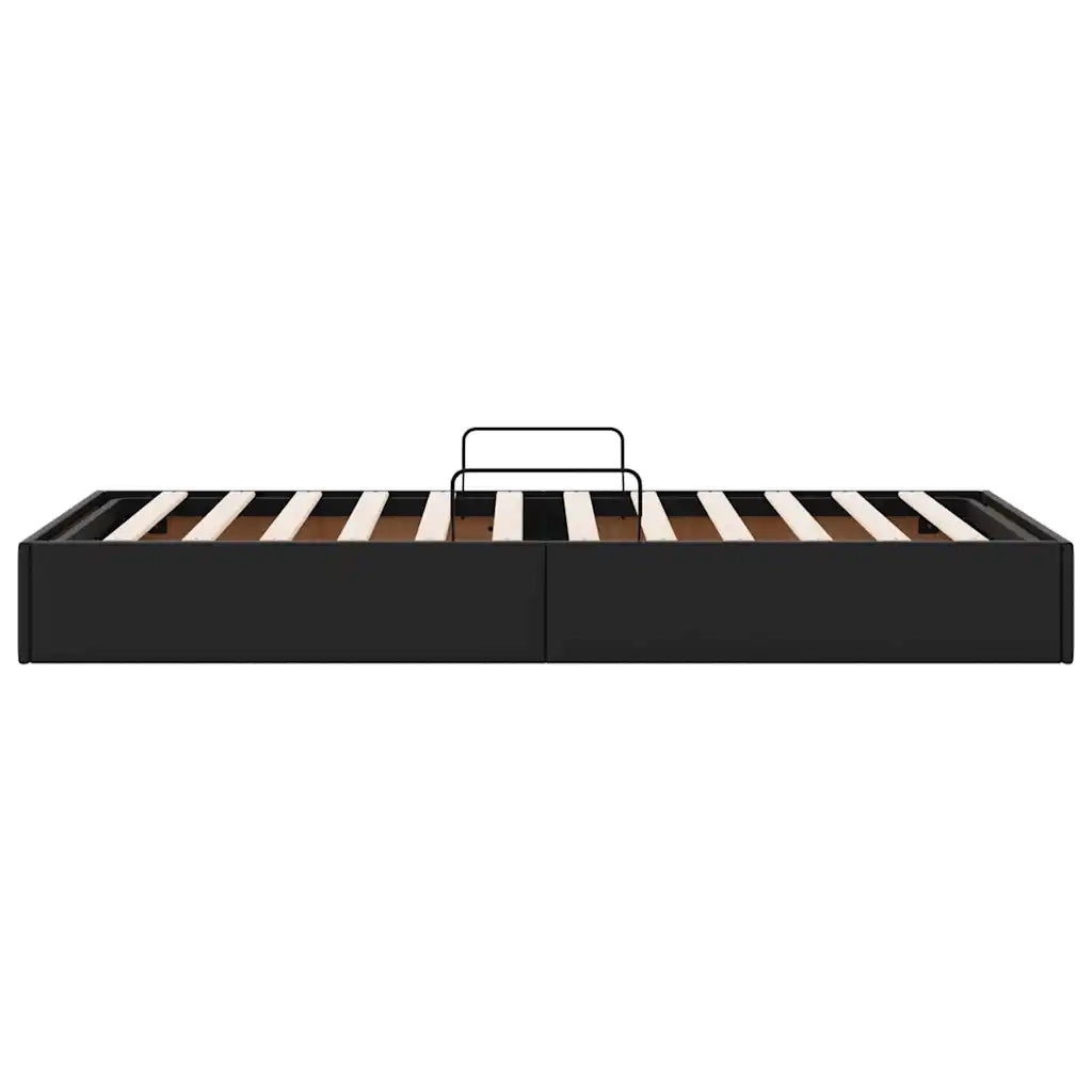 Letto con Contenitore Nero 90 x 190 cm Pelle sintetica