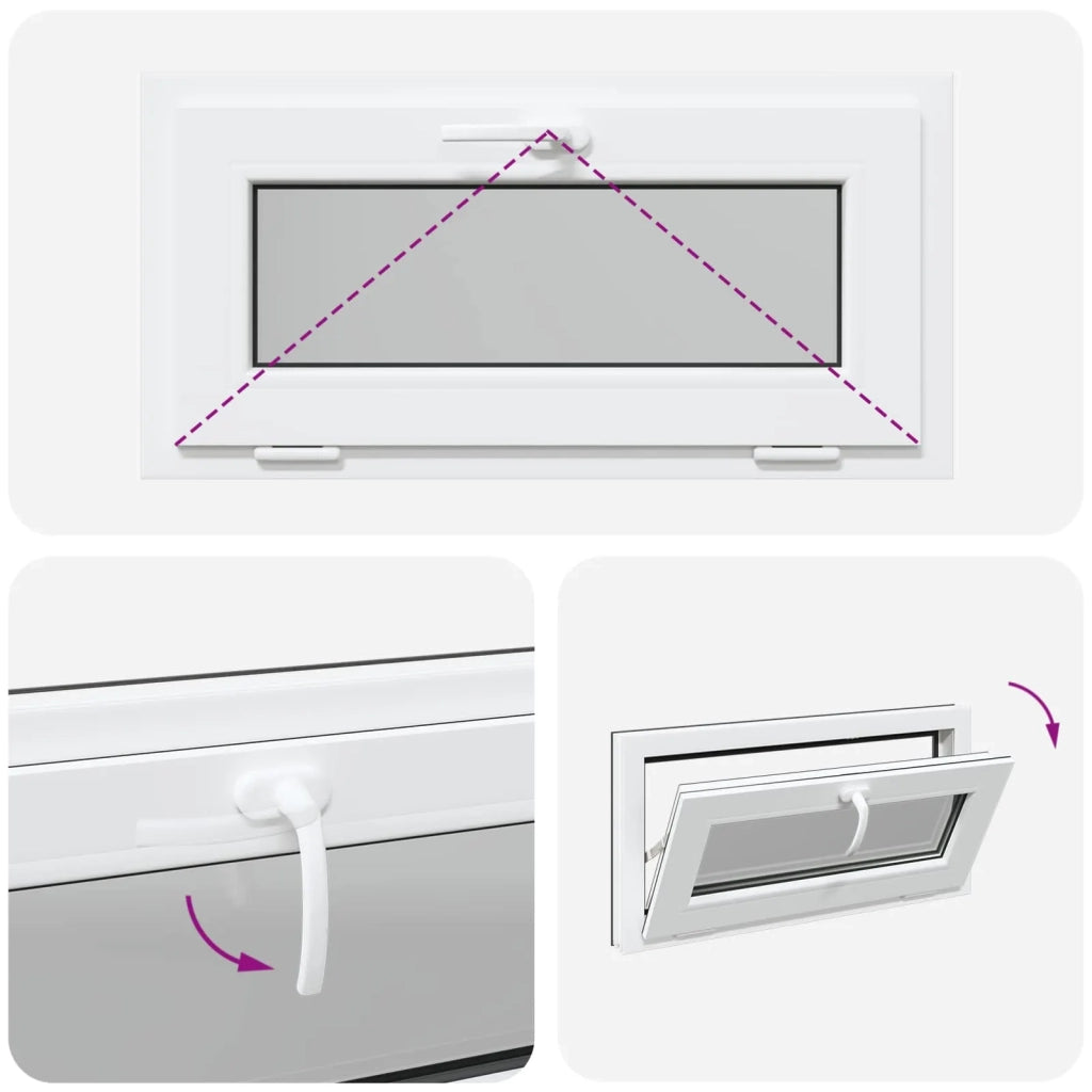 Finestra per Soffitta RISOR 80 x 40 cm PVC e Vetro Antracite CFW3238007