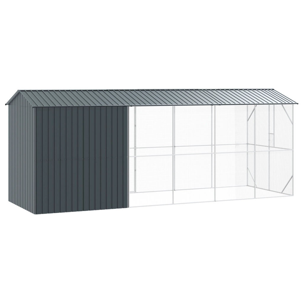 Voliera per Uccelli con Estensione Antracite 210x640x247 cm Acciaio