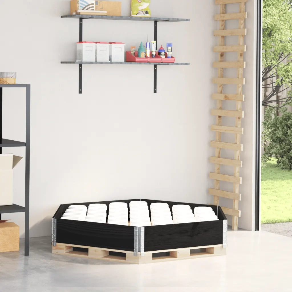 Fioriera Rialzata Esagonale-Vaso da Esterno-Supporto per Vaso Nera 160x160cm Legno di Pino