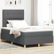 Letto a molle con materasso Grigio scuro 120 x 190 cm Tessuto 3339603