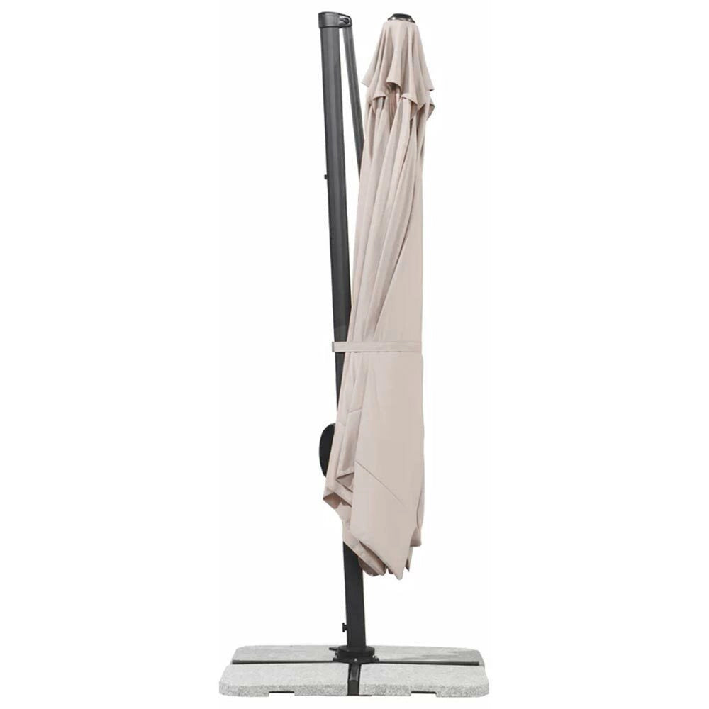 Ombrellone Giardino Decentrato Roma Flap 3x3 Alluminio Inclinabile Girevole Ecru