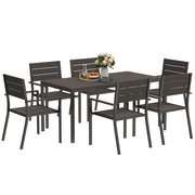Tavolo da pranzo allungabile con 6 sedie ¨C zephmum ¨C Legno effetto noce scuro