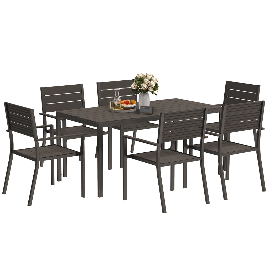 Tavolo da pranzo allungabile con 6 sedie ¨C zephmum ¨C Legno effetto noce scuro