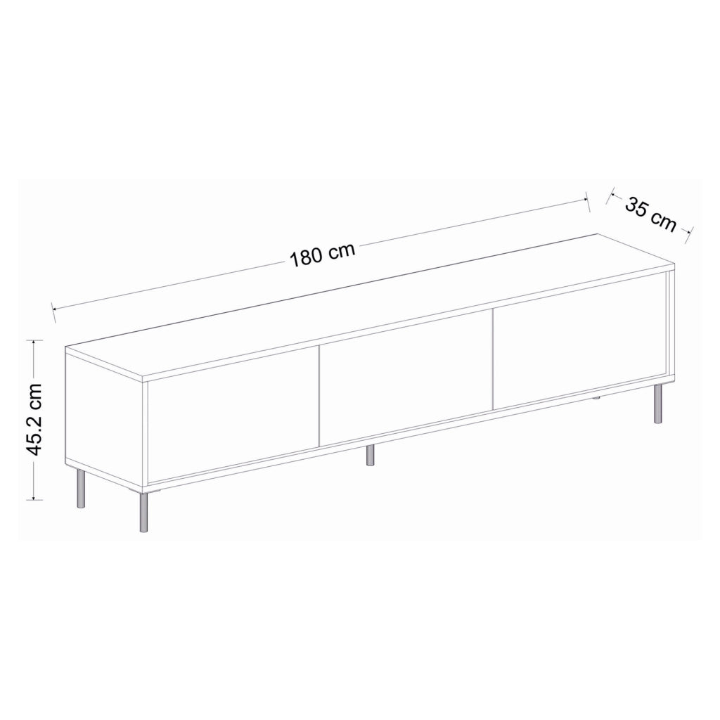 Sassello, Mobile Porta tv 3 Ante, 180x35x45h cm Bianco