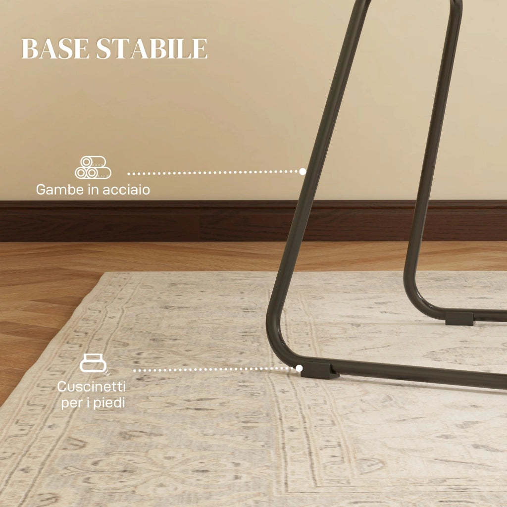 Set 2 Sedie da Pranzo Stile Boho da Interno con Schienale Basso e Braccioli 56x59x74 cm in Rattan PE Giallo