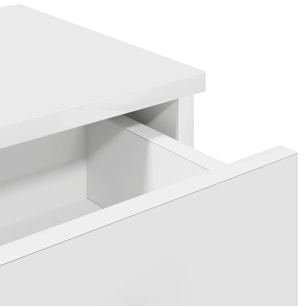 Scaffale a Parete con Cassetti Bianco 60x28x15 cm in Truciolato 859941