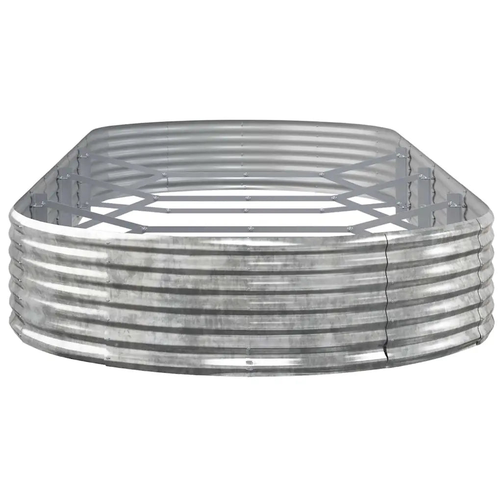 Letto Giardino Acciaio Zincato 373x140x36 cm Argento 319037