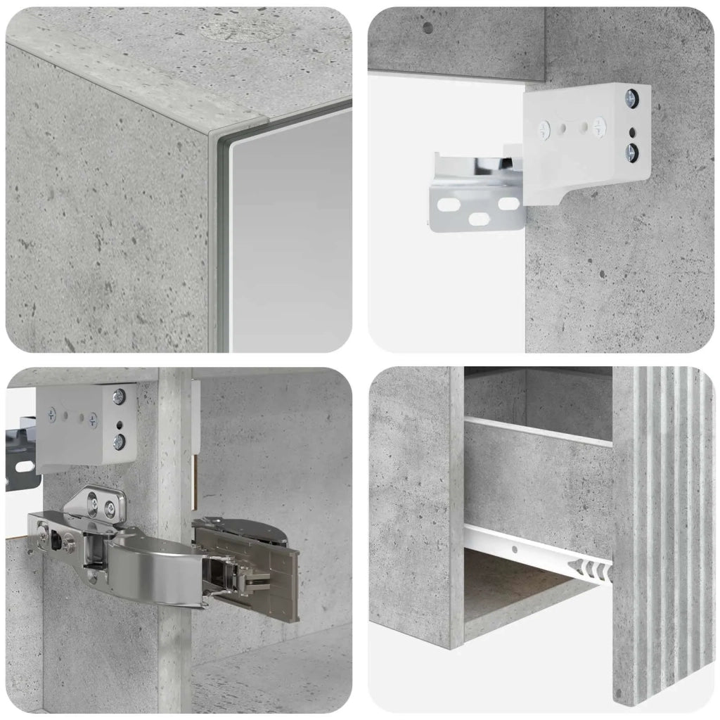 Set di Armadi da Bagno 5 pcs Grigio Cemento 50 x 14,5 x 70 cm 3406314