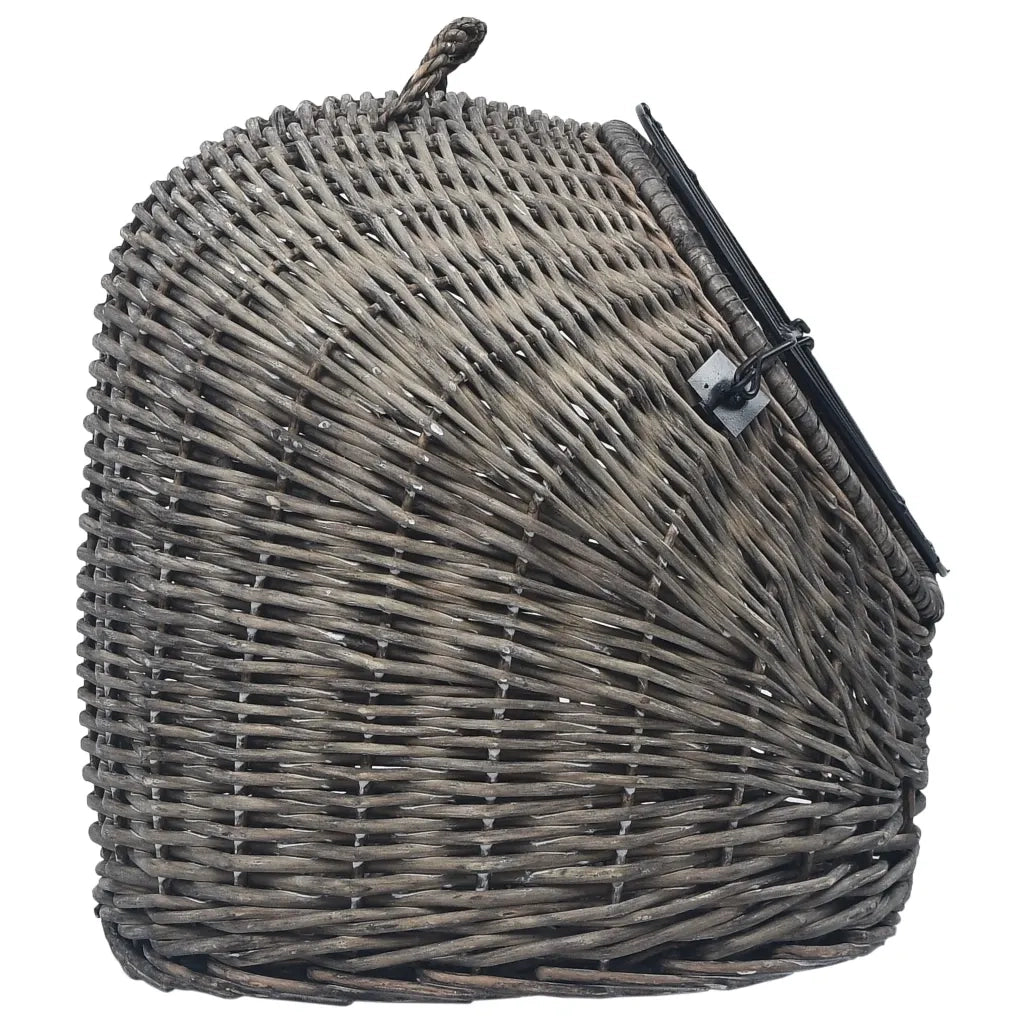 Trasportino per Gatti Grigio 60x45x45 cm in Salice Naturale CFW2197560