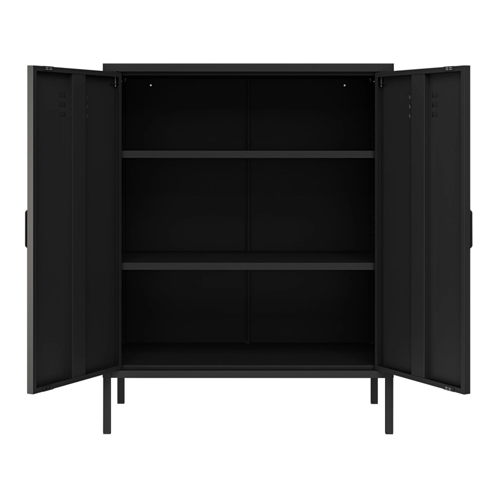Armadio da Ufficio Pyhäranta per Archivio in Acciaio - Nero Opaco [en.casa]
