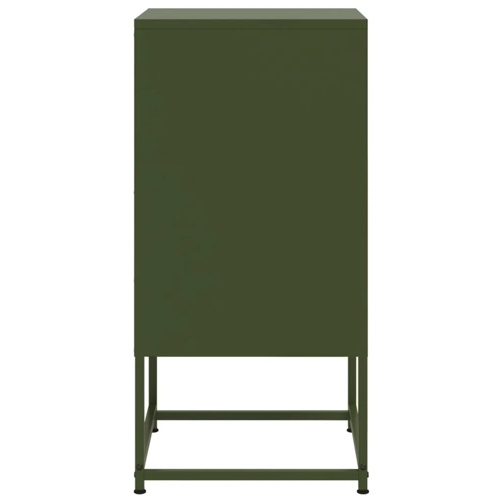 Comodini 2 pz Verde Oliva 36x39x78 cm in Acciaio
