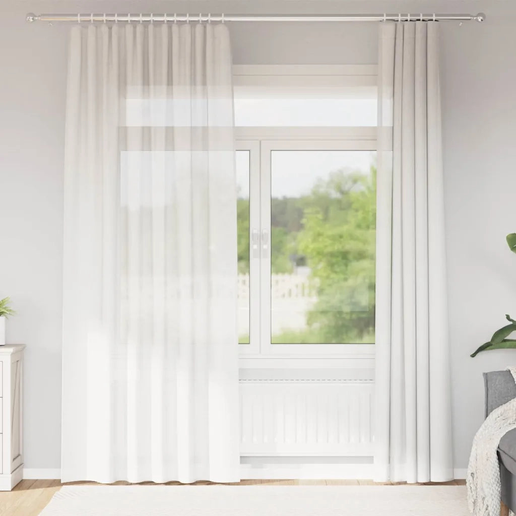 Tende in Voile con Tasche per Aste 2 pz Bianco 4102244
