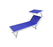 Lettino Sdraio da Bagnino in Alluminio Pieghevole Blu 180 x 72 x 40 cm
