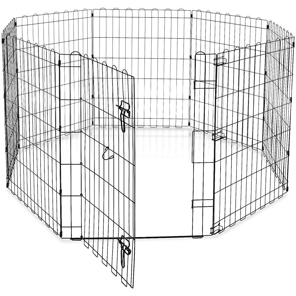 Trade Shop - Recinzione In Metallo Per Cani Pieghevole Per Esercizio 152,4 X 152,4 X 76,2 Cm -