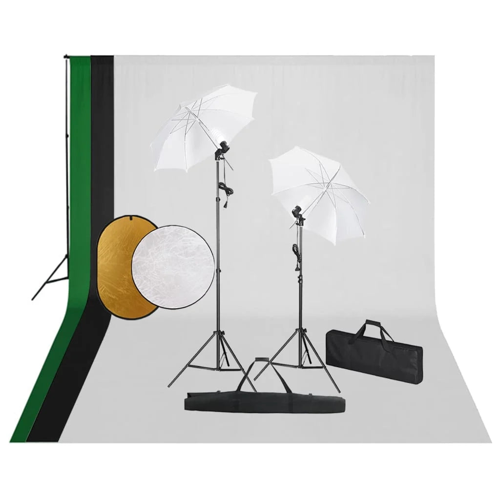 Kit professionale per studio fotografico con luci 3 fondali e riflettore 02_0001478