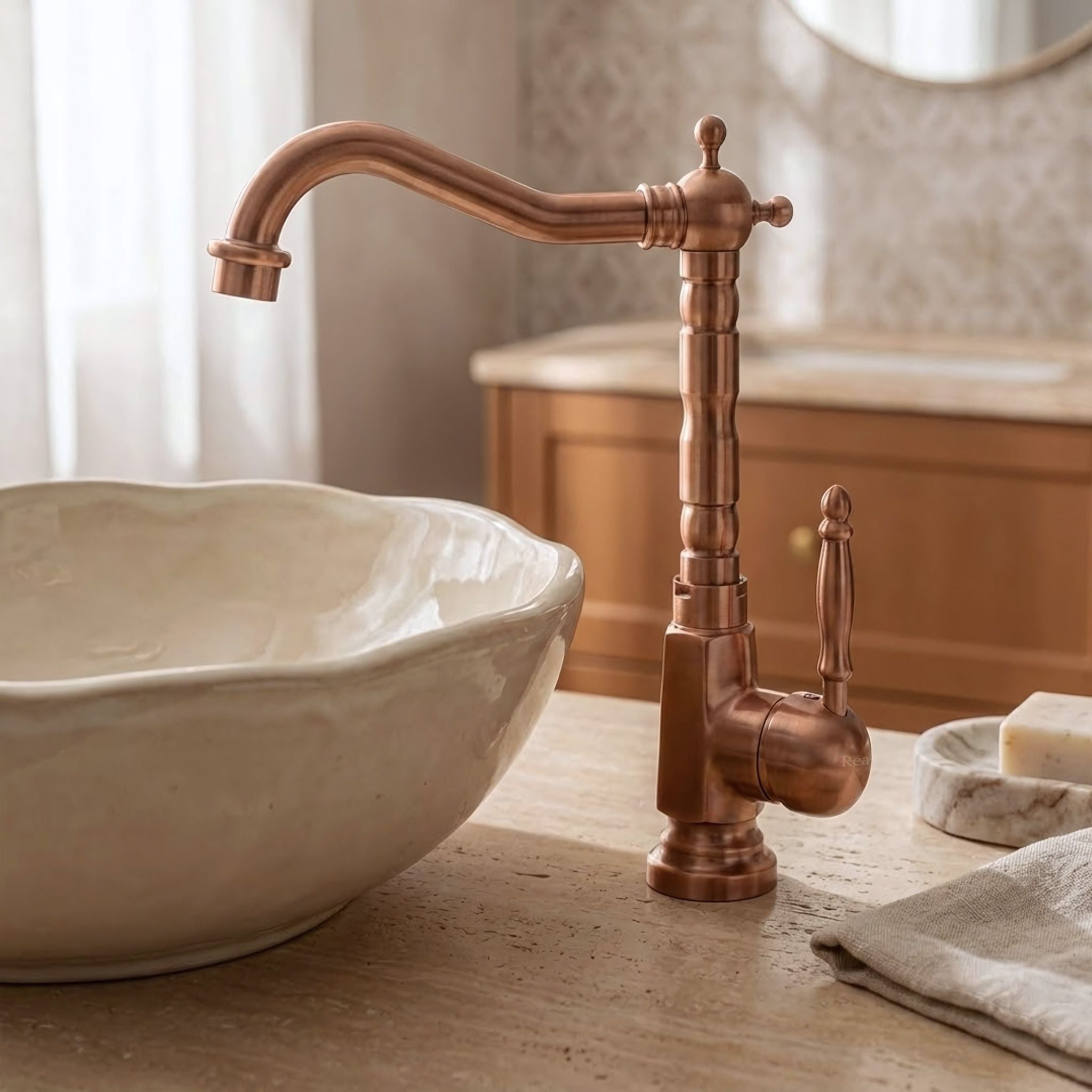Rubinetto Da Lavabo Rea Bona Brush Copper High