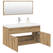 vidaXL Set Mobili da Bagno 3 pz Rovere Artigianale Legno Multistrato