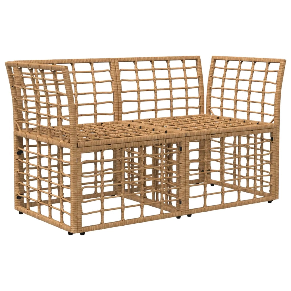Loveseat da esterno 2 pcs Naturale e Bianco Crema polyrattan