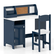 Set scrivania per bambini con sedia ergonomica 90 x 45 x 85,5 cm spazio di archiviazione ottimizzato stile moderno MDF blu 20_0018902