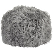 Pouf grigio EPS perline riempimento pelliccia sintetica modello solido quadrato Boho moderno tessuto poggiapiedi