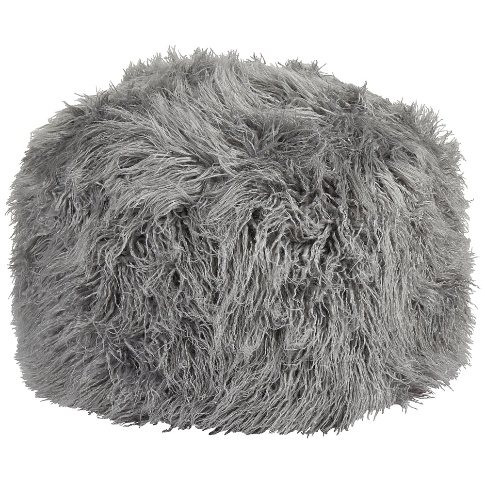Pouf grigio EPS perline riempimento pelliccia sintetica modello solido quadrato Boho moderno tessuto poggiapiedi