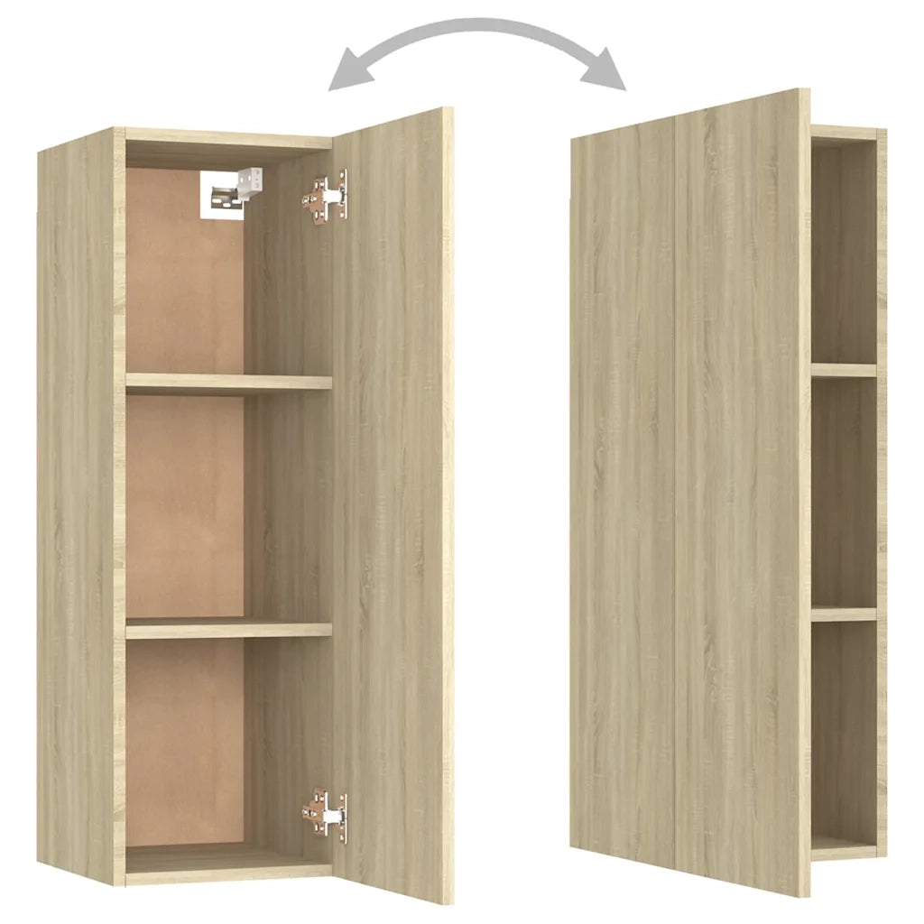 Mobili TV 2pz-Set di 2 Credenza per TV Rovere Sonoma 30,5x30x90 cm in Legno Multistrato
