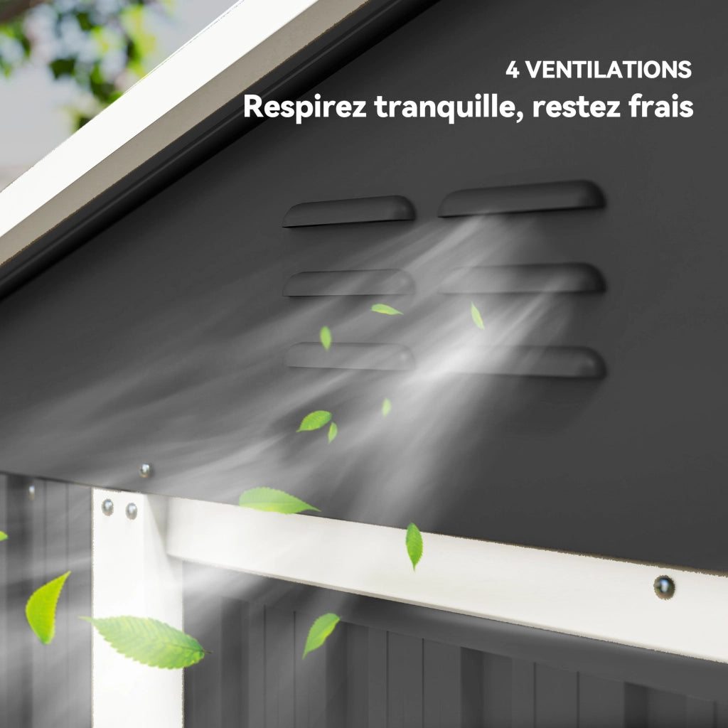 Capanno da giardino in metallo ¨C zephmum ¨C grigio antracite 194x107x191 cm