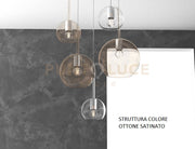 SOSP. OTTONE SAT. RETTANGOLARE 5 LUCI VETRI (1 GRANDE AM+1 MEDIO AM+3 PICCOLO (1X AM+2X TR)) 1155OS-S5 RMIX-TA