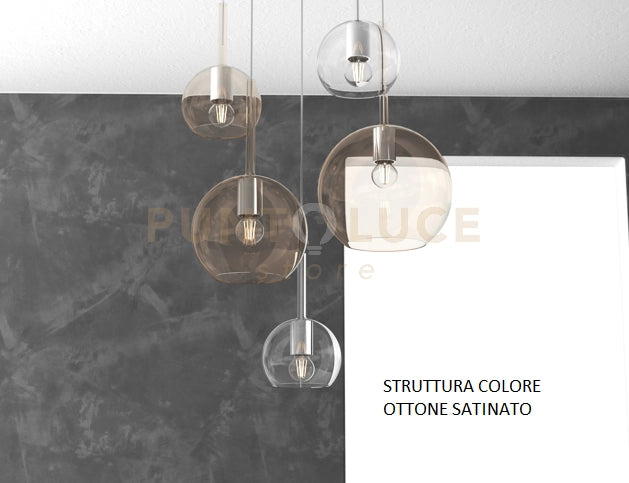 SOSP. OTTONE SAT. RETTANGOLARE 5 LUCI VETRI (1 GRANDE AM+1 MEDIO AM+3 PICCOLO (1X AM+2X TR)) 1155OS-S5 RMIX-TA