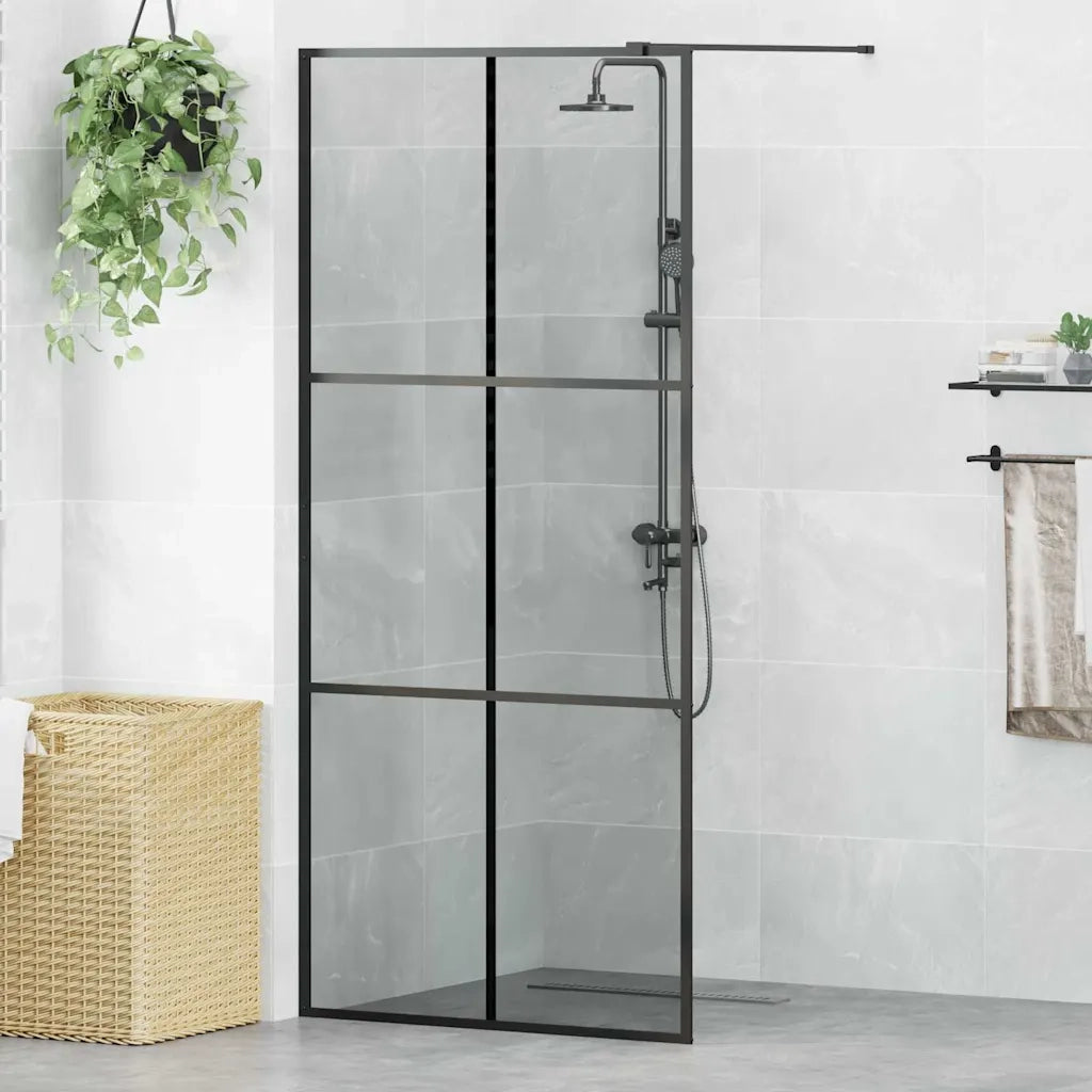 Parete Doccia Walk-in Nero 90 x 195 cm vetro temperato