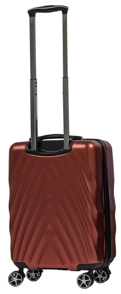 Set 3 Valigie Trolley Rigide in PET 4 Ruote TSA Ravizzoni Diamante Rosse
