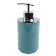 Trade Shop - Dispenser Porta Sapone Liquido Verde Petrolio Silver Per Ricambio Bagno 69473 -