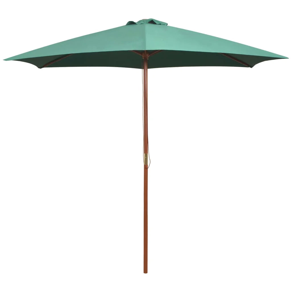 Ombrellone mobile da giardino con palo in legno 270 x 270 cm verde 02_0008141