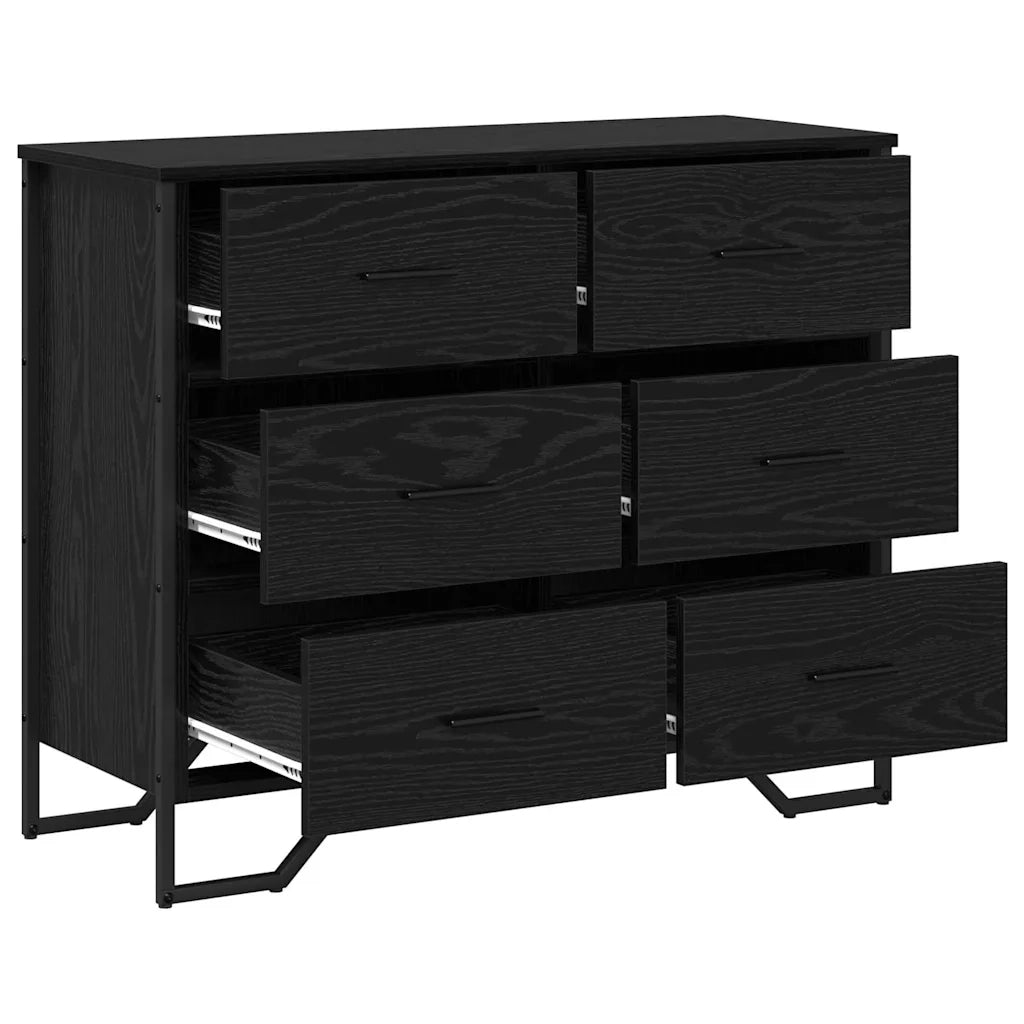 Cassettiera con cassetto 2 pcs Rovere Nero 91 x 35,5 x 74,5 cm 3365605
