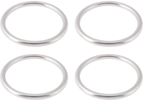 O-ring 50mm - 4 pezzi - 5mm di diametro - Acciaio inossidabile - Grado marino - Resistente alle intemperie
