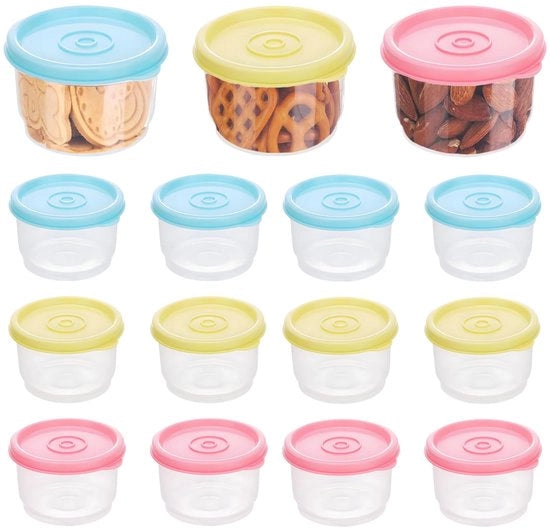 Confezione di conservazione in plastica, 12 pezzi, riutilizzabile, sigillata, stivabile, 160 ml, adatta per microonde e congelatore, contenitore di archiviazione.