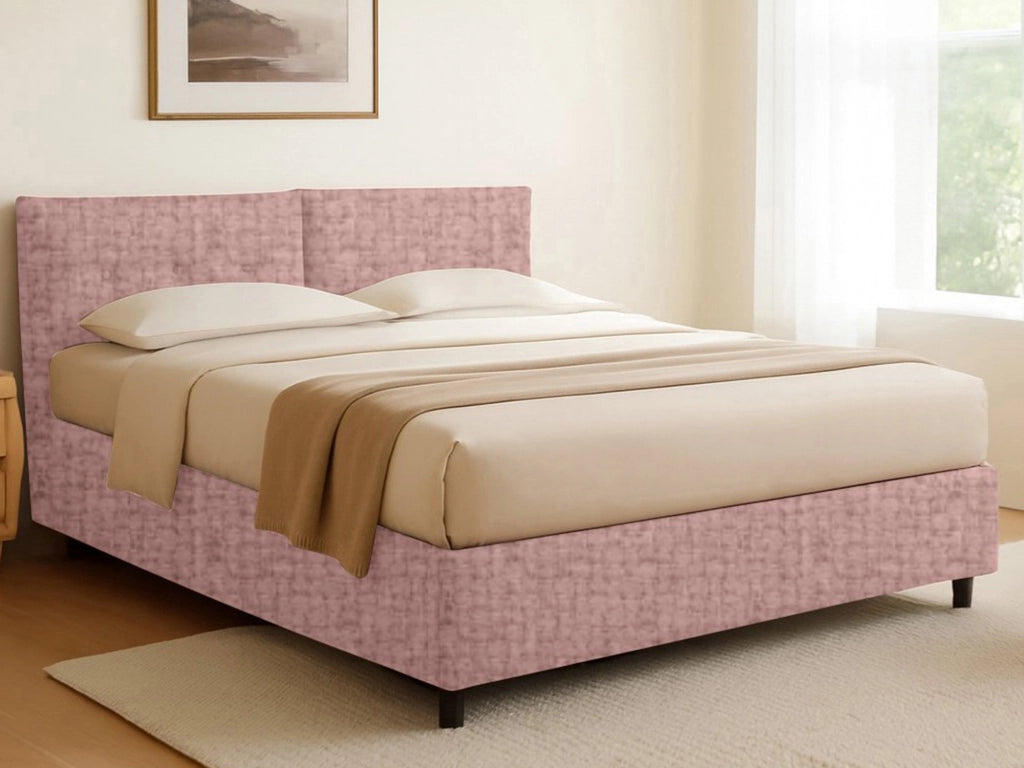 Exeter, Letto Singolo Sfoderabile Made in Italy, Rosa