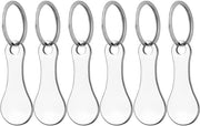 Set di 6 appiglieri per chiavi - carrello per la spesa monete in acciaio inossidabile - colore argento