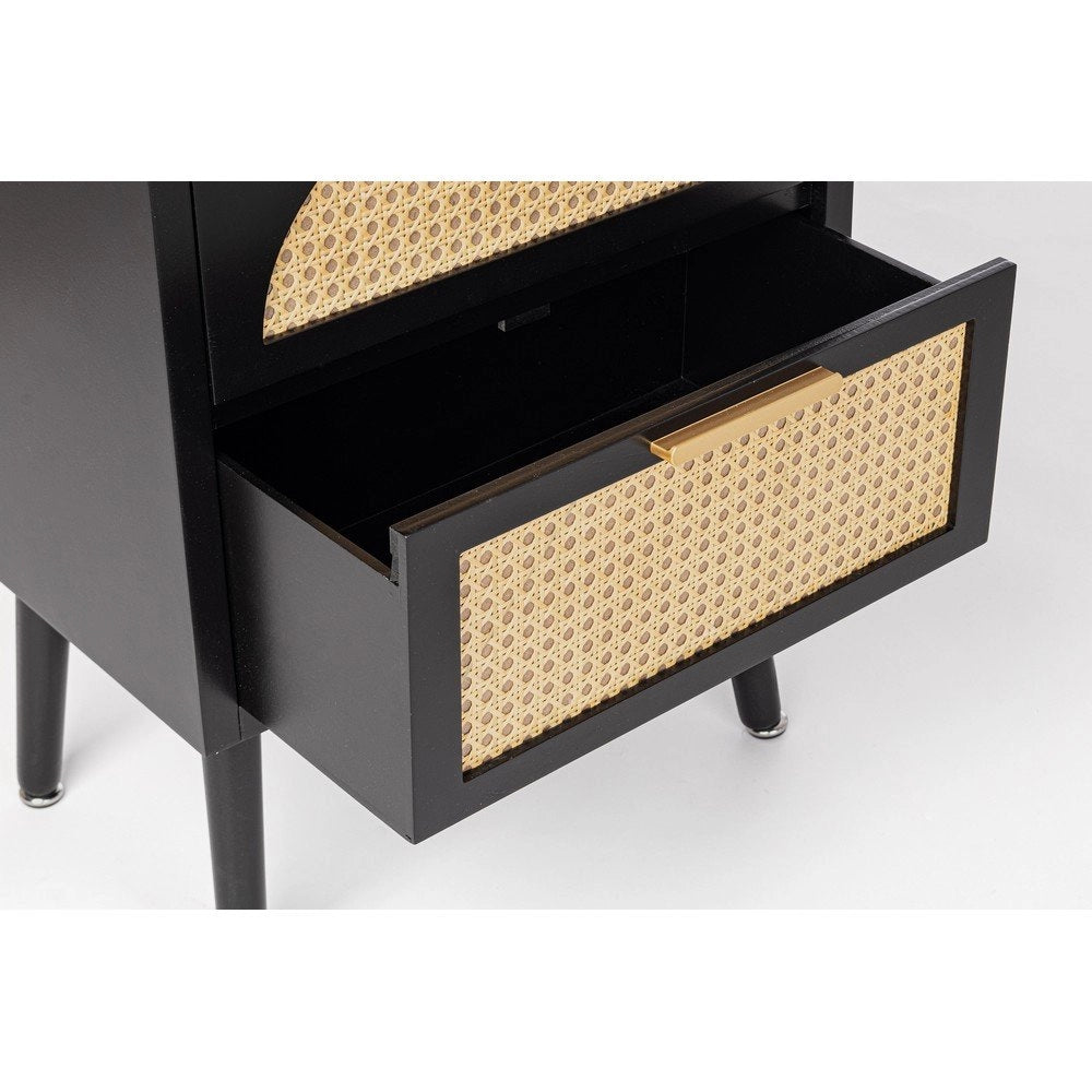 Cassettiera 2 Cassetti Legno Nero Boho da Interno - JOSIE