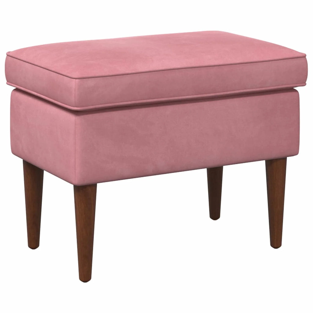 Poggiapiedi Rosa 55 x 35 x 41 cm Velluto 42029998