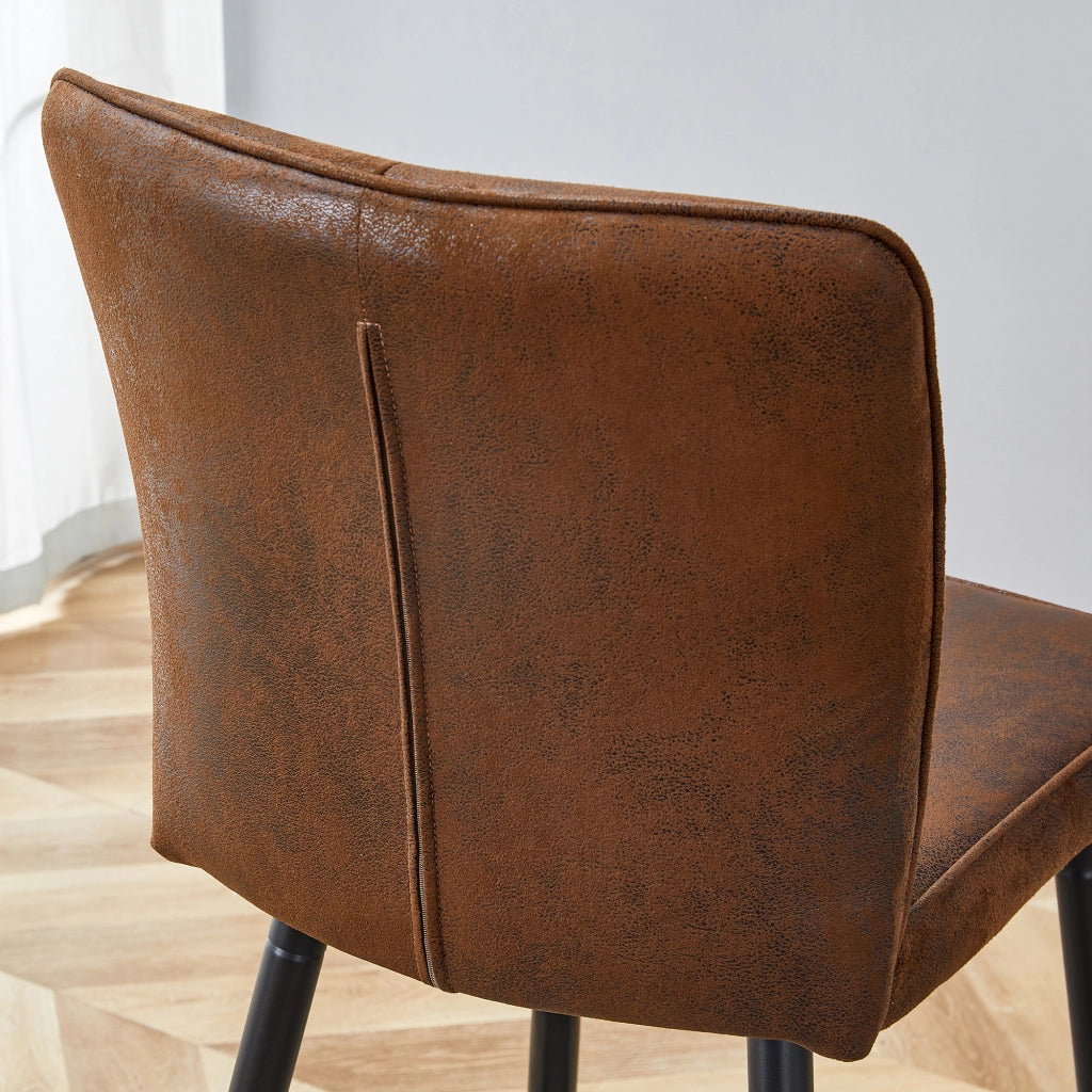 SGABELLO BAR 101 cm in tessuto marrone e metallo nero, set da 2 pezzi