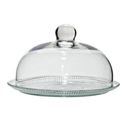 Trade Shop - Piatto Torta Con Campana Trasparente ø30 X H18 Cm In Vetro Soffiato Design Raffinato -